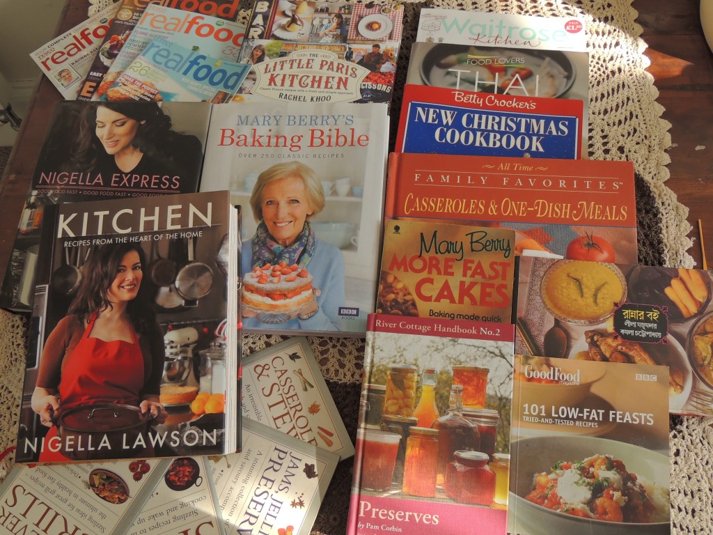 Picture of a collection of cookbooks