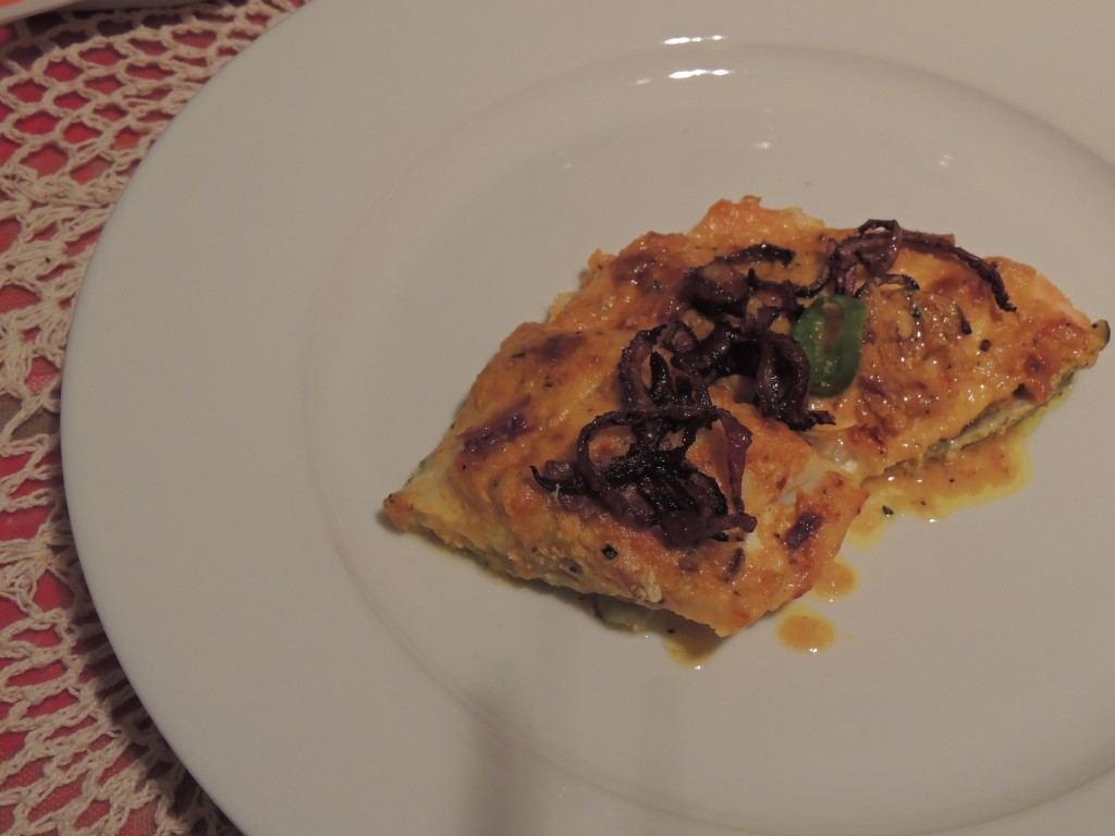 The baked fish: note how the sauce is thinner and less creamier than the steamed version. Although they are both lovely to taste!